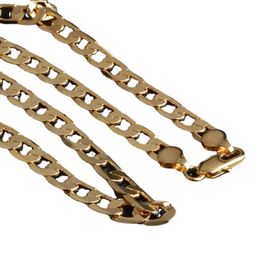 thumbnail for Spot wish Amazon explosives Europe and the United States new gold necklace plated 18K gold men&#039s 6mm side necklace wholesale