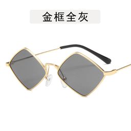 thumbnail for 2020 European and American retro style diamond sunglasses ins sunglasses trendy personality metal irregular sunglasses