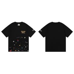 thumbnail for Correct Version of Galy Dpt Trendy Tie-Dye Washed High-Quality Printed Short-Sleeve High Street Graffiti T-Shirt