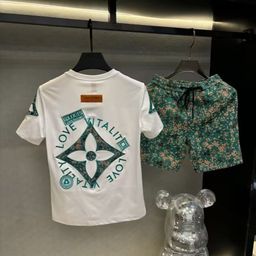 thumbnail for Conjunto de duas peças de verão 2025 novo terno versátil de peso pesado moda casual de luxo leve masculina.