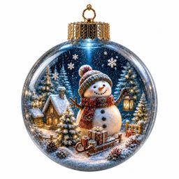 thumbnail for 3D Christmas Glow-Off Ball Ornament, Santa Claus, Snowman, Elk, Christmas Tree Charm, Christmas Tree Decoration Pendant