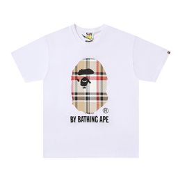 thumbnail for 250 grams weight correct version of the tide brand BAPE summer new short sleeve t-shirt men and women couples loose ape head half sleeve