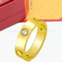 thumbnail for High-End Engraved Ring Cnc Precision Titanium Steel Jewelry Simple Love Ring Fashion Couple Ring Gold-Plated Silver Ring