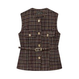 thumbnail for Taop&Za Early Autumn New Women's Commuter Fashion Simple Belt Textured Vest 1165320 330