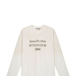 thumbnail for Three-Label Spot Ac Washed Old Dirty Color Logo Letters 1996 Printed Double Yarn Pure Cotton Men&#039s and Women&#039s Long-Sleeved T-Shirts