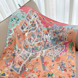 thumbnail for Correct Version H Brand Large Square Scarf for Spring and Autumn, Silk Scarf for Sun Protection, Shawl, Gauze Scarf, Thin Women's Scarf