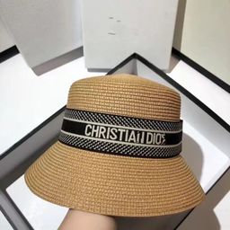 thumbnail for D home spring and summer new beach vacation sunshade straw hat sunscreen casual sunhat big brim face cover sun hat tide