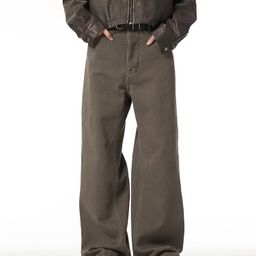 thumbnail for New Retro Straight Jeans Men&#039;s vintage American Casual cleanfit Trousers Teenage Trend