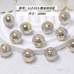 thumbnail for Gold-scattered dragon scale beads, optical electroplated straight-hole resin round beads, phone chains, jewelry, accessories, loose bead beads