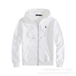 thumbnail for Foreign trade cross-border new LF pony zipper embroidered cardigan casual loose sweatshirt fleece drawstring hooded jacket