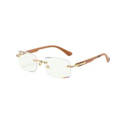 thumbnail for New blue light blocking fashion ultra-light frameless frameless diamond trimming rimless reading glasses HD blue light blocking glasses