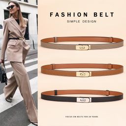 thumbnail for Dress Belt Accessories Leather Belt for Women Genuine Leather Cowhide Women's High-End Versatile Decorative Suit Thin Belt for Women