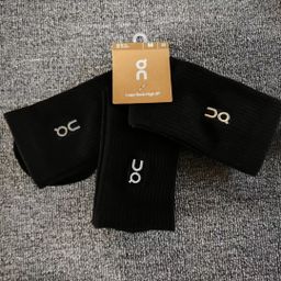 thumbnail for New on Socks 3-Pair Pack Couple Style Solid Color Black and White Trendy Socks Fashion Embroidered Casual Cotton High-Top Socks