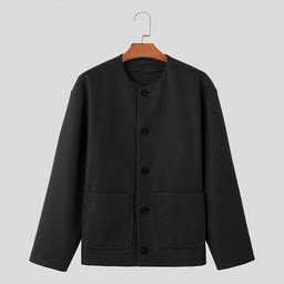 thumbnail for Foreign Trade 2026 Autumn and Winter New Korean Style Double-Sided Casual Jacket, Designer-Inspired Collarless Loose Silhouette Woolen Coat