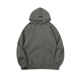 thumbnail for Foreign trade European and American fashion brand ESS fog three-dimensional letters classic autumn and winter fleece-lined men's and women's loose hooded sweater tide