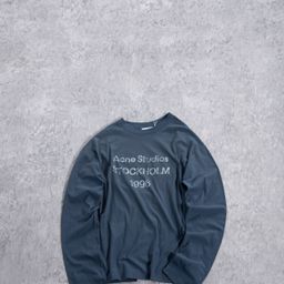 thumbnail for Trendy brand washed, worn, distressed, letter-printed high-street long-sleeve loose men's and women's couple's cross-border T-shirt