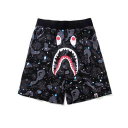thumbnail for Cross-border wholesale camouflage letter shark shorts men's summer cotton terry cloth cropped pants straight trendy brand slacks