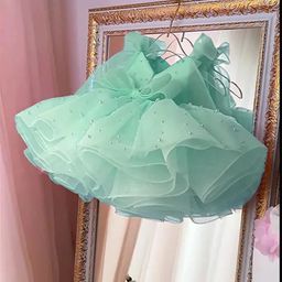 thumbnail for Girls' dresses, princess dresses, birthday banquets, children's piano performance costumes, fluffy yarn, host, Ali Express, source wholesale