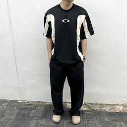 thumbnail for Auticup vintage geometric line stitching quick-drying fitness sports outdoor quick-drying short sleeve men's and women's casual t-shirts