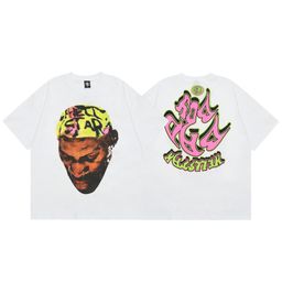 thumbnail for New American Hellstarcho Hip-Hop Printed T-Shirt, Versatile Casual Loose Short-Sleeved Top for Couples