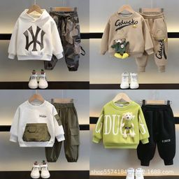 thumbnail for Trajes para niños 2025 otoño e invierno nuevo estilo para niños pequeños y medianos ropa de moda de otoño deportes para niños bebé ropa para niños guapos