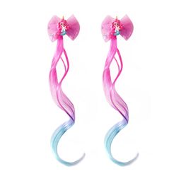 thumbnail for Cross-Border Amazon Popular Children&#039;s Cartoon Mermaid Ponytail Girl Baby Wig Long Debate Princess Hair Bundle