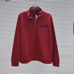 thumbnail for Camiseta polo unissex de gola alta com zíper para primavera e outono, 26 anos de tradição, para casais e estudantes, com bordado e gola alta.