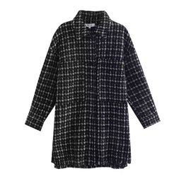 thumbnail for 2025 European and American Style Autumn Women's Casual Plaid Casual Jacket 6148