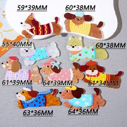 thumbnail for 可爱卡通咖色小狗亚克力配件diy手机壳贴片发夹头饰洞洞鞋扣配饰