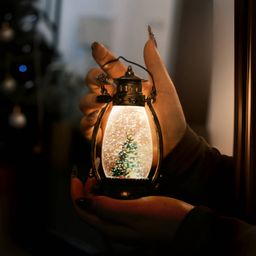 thumbnail for Christmas gift lights rotating snow window ornaments gift night light portable wind lamp ornaments