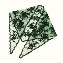 thumbnail for European and American bridal headdress, floral lace, triangular scarf, spring and summer, new black and white solid color veil, wedding lace hijab