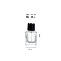 thumbnail for Transparent Glass Perfume Bottle 30ml Bayonet Bottle 50ml Press Spray Bottle Square Transparent Large Capacity Glass Bottle