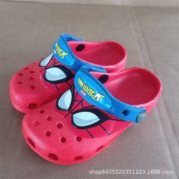 thumbnail for Marvel Alliance Disney Men's Croc Shoes 2025 Summer New Children's Breathable Non-Slip Beach Sandals Spider-Man