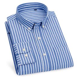 thumbnail for New 2025 Spring Korean Style Shirt for Men, Cotton Oxford Spinning, Iron-Free, Casual, Versatile Long-Sleeved Stripesd Shirt for Men