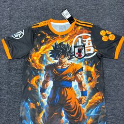 thumbnail for Uniformes de futebol, seleção nacional de manga curta, adolescente japonês Dragon Ball One Piece Luffy Saiyan Dragon Ball Camisa conjunta