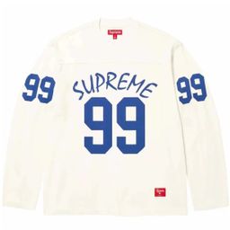 thumbnail for 2025 New Suprem Number 99 Printed Loose Long Sleeve Crew Neck T-Shirt Wasteland Trend Trend Foreign Trade