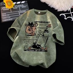 thumbnail for American high street retro distressed washed tie-dye short-sleeved T-shirt men's heavyweight summer trendy brand half-sleeved plus-size top