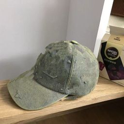 thumbnail for Versão alta! Boné de beisebol jeans lavado em casa com letra L correta, moderno, unissex, retrô, estampado, aba larga, emagrecedor facial