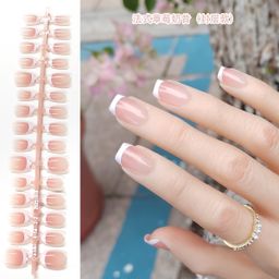 thumbnail for Nail art prefabricated nail French nail wearing nail 30 pieces of coded nude finished fake nail strips cross-border hit