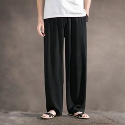 thumbnail for Brand High-end Linen Casual Pants Men's Summer Thin Cool Straight Oxford Cotton Linen Pants Men's Spring and Summer