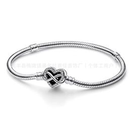 thumbnail for Panjia Dora 925 sterling silver snake bone chain thick silver love lock head snake bone chain Panjia DIY basic bracelet