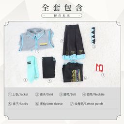 thumbnail for Cos Clothing Two-Dimensional Animation Role-Playing Clothing Virtual Idol Cosplay Suit Full Set Hatsune Miku