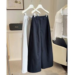 thumbnail for Petite Pear-Shaped Casual Wide-Leg Pants for Women, 2026 Autumn New Korean Style High-Waisted Loose Slimming Straight Long Pants
