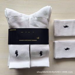 thumbnail for Cross-border foreign trade PO Raff LO Lauren black and white mid-length towel bottom sports socks casual embroidery polo 6