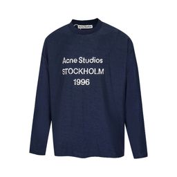 thumbnail for Trendy brand washed, worn, distressed, letter-printed high-street long-sleeve loose men's and women's couple's cross-border T-shirt