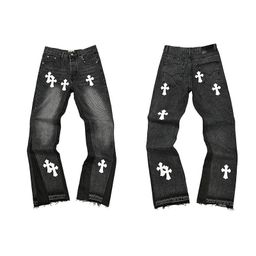 thumbnail for Singles: GALLERY DEPT, splashed ink, graffiti, micro flare stitching, ripped casual loose jeans, long trousers, tide