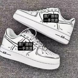 thumbnail for Akita Shoes Company Grade Black Warrior Pure Original Air Force One White Shoes Af1 Night Walker Black Comic Trendy Brand