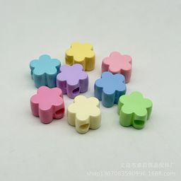 thumbnail for 22mm floral large hole beads candy color baked paint pentagram star solid color large hole beads clothing, shoelaces, accessories, bag hanging beads