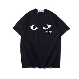 thumbnail for The correct version of the star with the same style Kawajiu Chao brand pla love embroidery short-sleeved pure cotton red heart eyes couple outfit T-shirt y