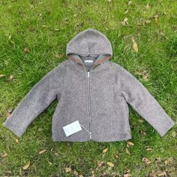 thumbnail for High-edition Our Legacy Grey Zip Mohair Cardigan Wool Blend Trendy Men's and Women's Hooded Knit Jacket